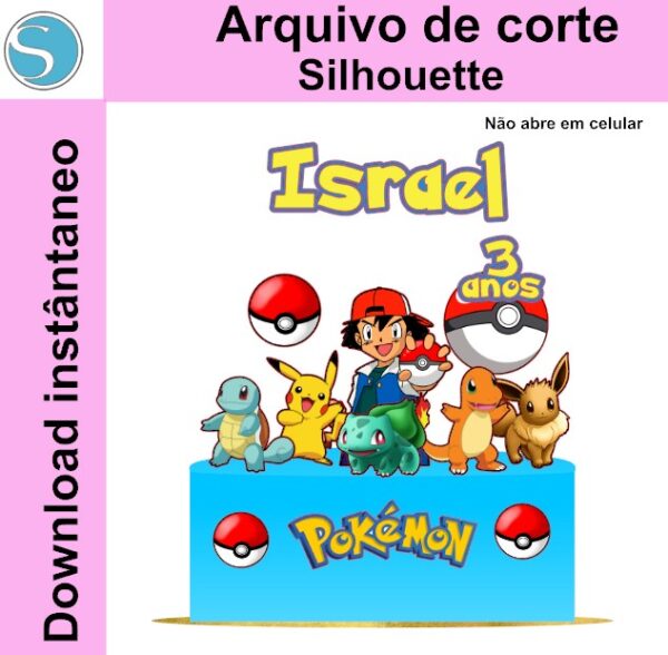 Topo de bolo Pokemon - Arquivo