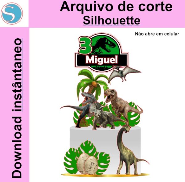 Topo de Bolo Dinossauro - Arquivo