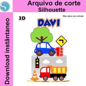Topo De Bolo Caminhão 3D - Arquivo