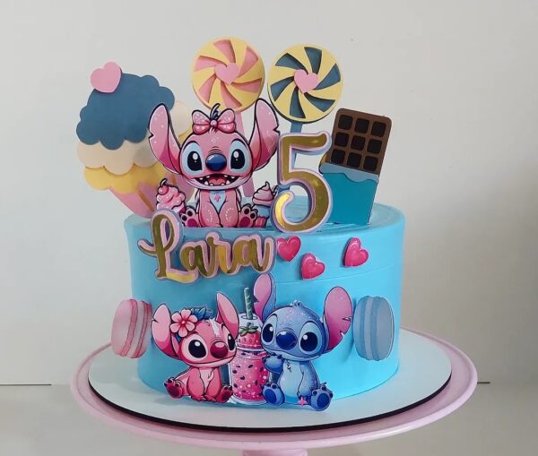 Topo De Bolo Lilo e Stitch - Arquivo - Imagem 4