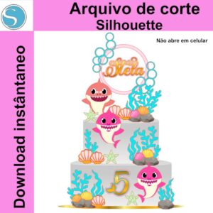 Topo de Bolo Baby Shark - Arquivo
