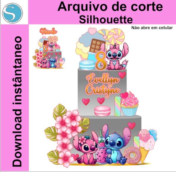 Topo De Bolo Lilo e Stitch - Arquivo